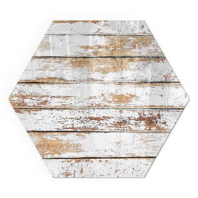 Protector suelo para estufa de leña hexagonal Tabla de madera oxidada