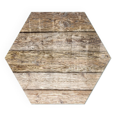 Protector de suelo para estufa hexagonal Veta de madera en estilo natural