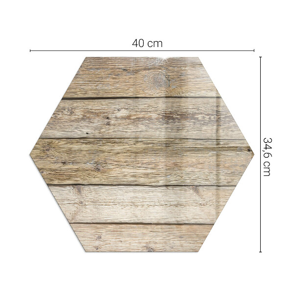 Protector de suelo para estufa hexagonal Veta de madera en estilo natural