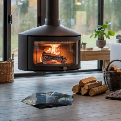 Protector de suelo para estufas hexagonal Hojas con estilo en la estructura