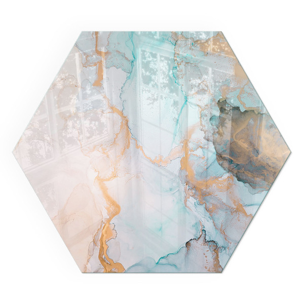 Protector suelo para estufa de leña hexagonal Motivo abstracto fluido