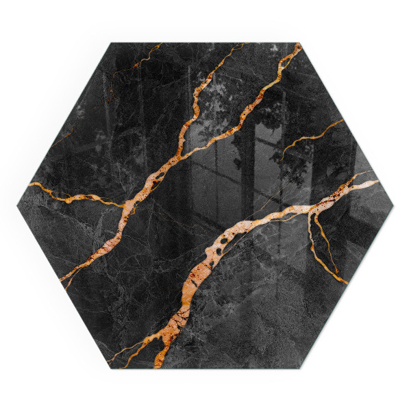 Protector suelo para estufa de leña hexagonal Estilo mármol con vetas delicadas