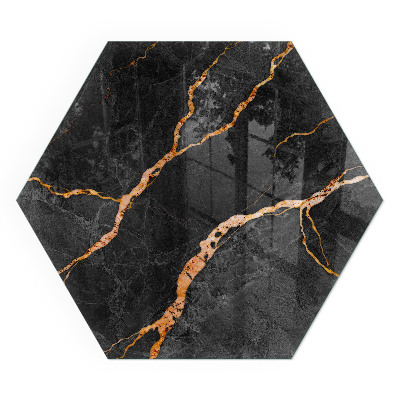 Protector suelo para estufa de leña hexagonal Estilo mármol con vetas delicadas