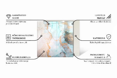 Protector suelo para estufa de leña hexagonal Estilo mármol con vetas delicadas