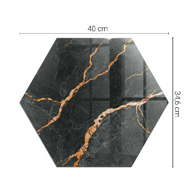 Protector suelo para estufa de leña hexagonal Estilo mármol con vetas delicadas