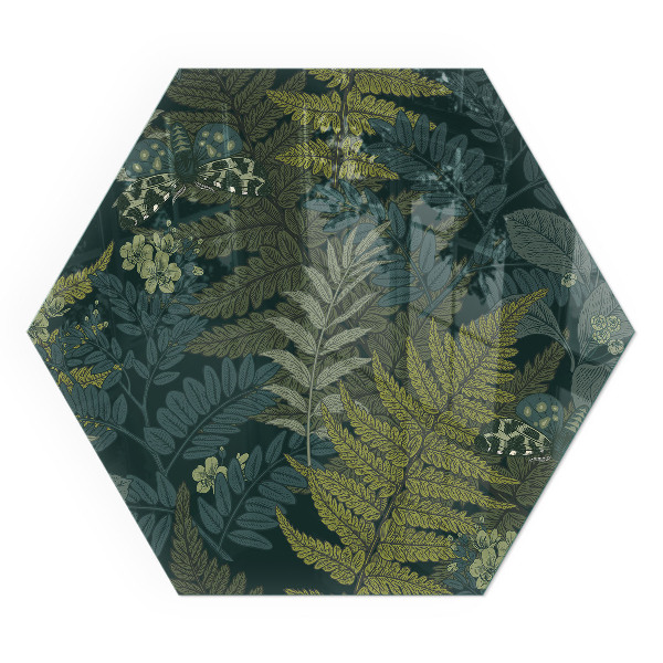 Protector de suelo para estufa hexagonal Patrones de plantas con mariposas