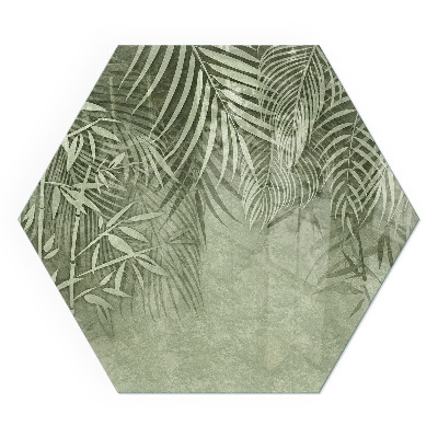 Protector de suelo para estufas hexagonal Hojas tropicales en el fondo