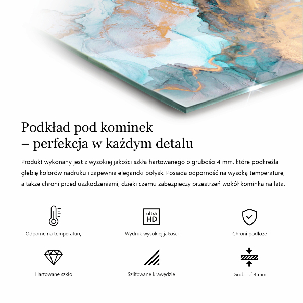 Sześciokątne szkło pod kominek Kolor Brązowy