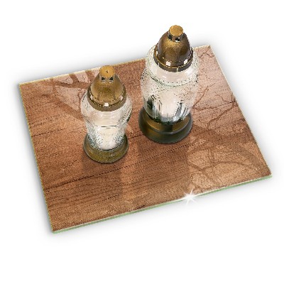 Posavaso de cristal para velas funerarias Textura de madera
