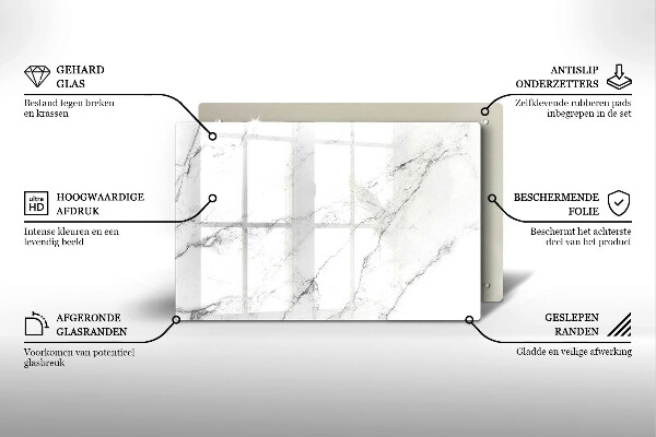 Posavaso de vidrio para velas Elegante textura de mármol