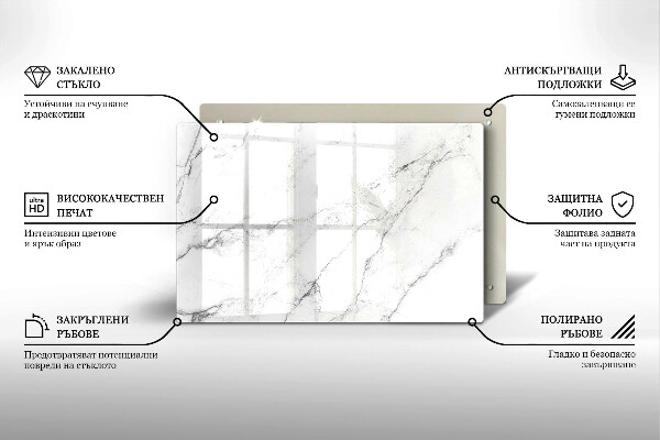 Posavaso de vidrio para velas Elegante textura de mármol