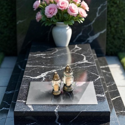 Posavaso de vidrio para velas funerarias Fondo de textura de hormigón