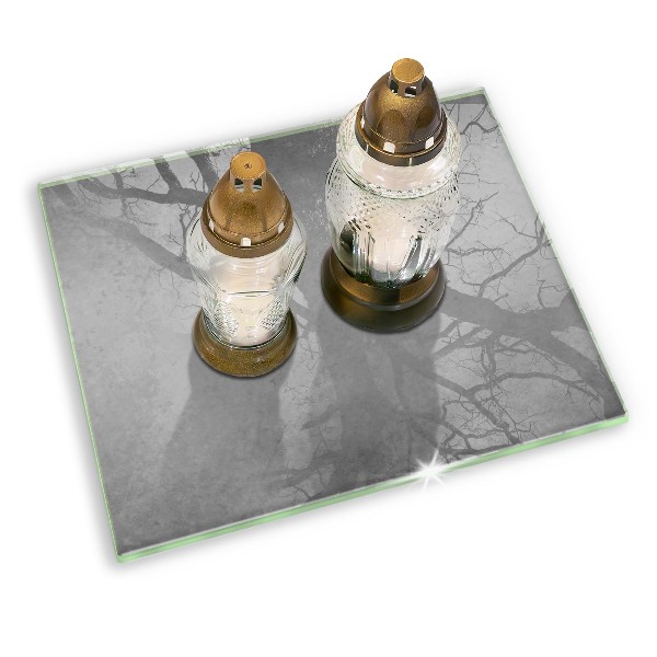 Posavaso de vidrio para velas funerarias Fondo de textura de hormigón