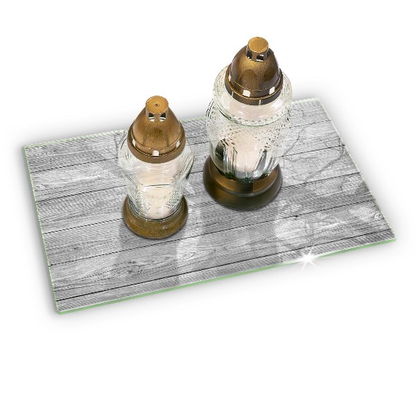 Posavaso de cristal para velas funerarias Tablas de madera viejas