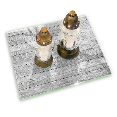 Posavaso de cristal para velas funerarias Tablas de madera viejas
