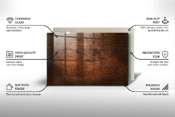 Posavaso de vidrio para velas Tablero de madera oscura