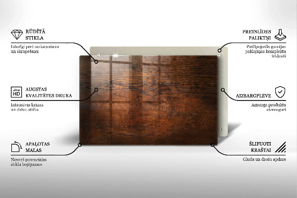 Posavaso de vidrio para velas Tablero de madera oscura