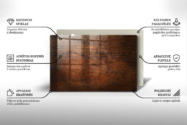 Posavaso de vidrio para velas Tablero de madera oscura