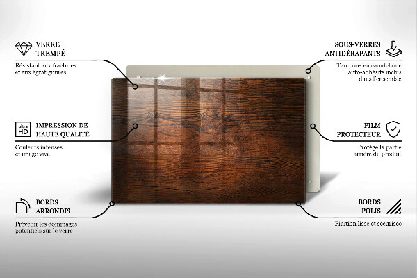 Posavaso de vidrio para velas Tablero de madera oscura