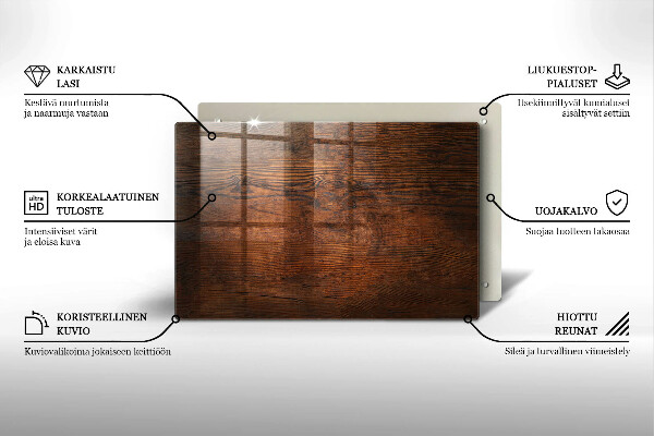 Posavaso de vidrio para velas Tablero de madera oscura