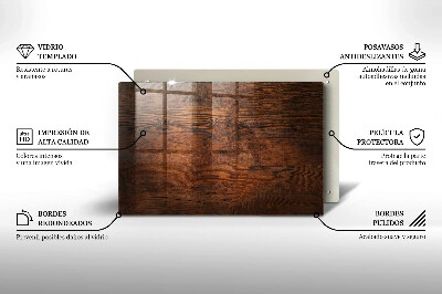 Posavaso de vidrio para velas Tablero de madera oscura