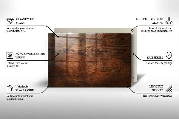 Posavaso de vidrio para velas Tablero de madera oscura