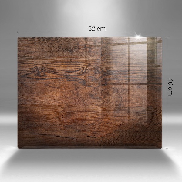 Posavaso de vidrio para velas Tablero de madera oscura