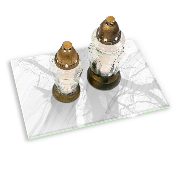 Posavaso de vidrio para velas funerarias Mármol delicado