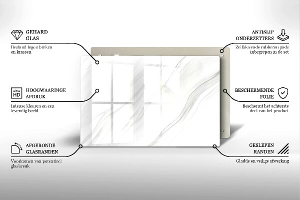 Posavaso de vidrio para velas funerarias Mármol delicado