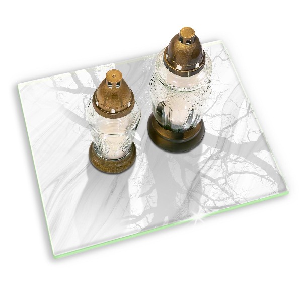 Posavaso de vidrio para velas funerarias Mármol delicado