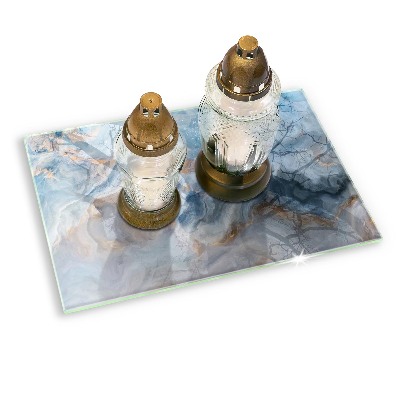 Posavaso de cristal para velas funerarias Textura de mármol