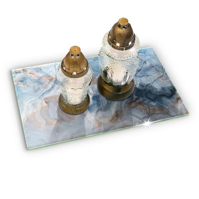 Posavaso de cristal para velas funerarias Textura de mármol