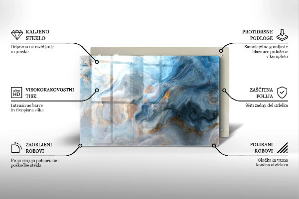 Posavaso de cristal para velas funerarias Textura de mármol