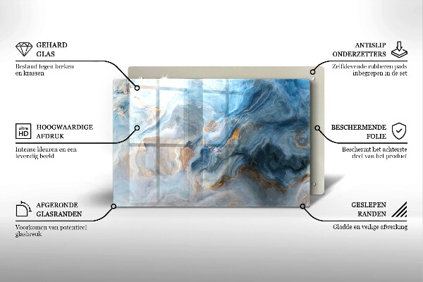 Posavaso de cristal para velas funerarias Textura de mármol