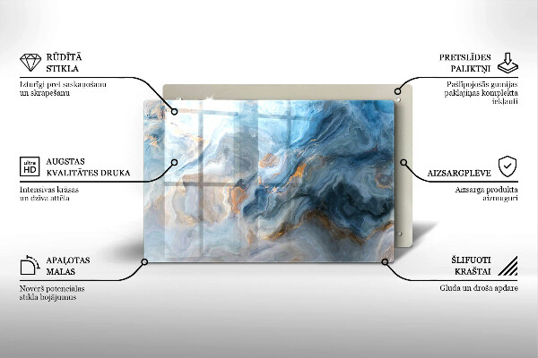 Posavaso de cristal para velas funerarias Textura de mármol