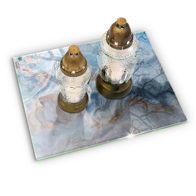 Posavaso de cristal para velas funerarias Textura de mármol