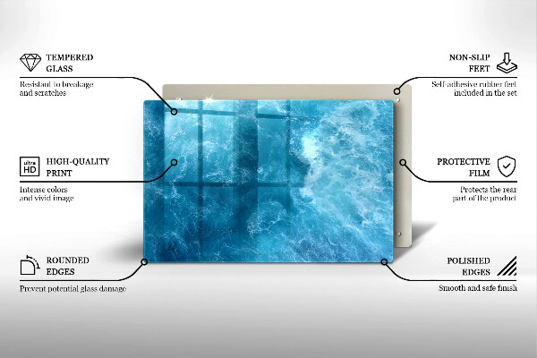 Posavaso de vidrio para velas funerarias Agua azul