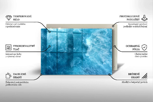 Posavaso de vidrio para velas funerarias Agua azul