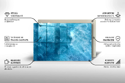 Posavaso de vidrio para velas funerarias Agua azul