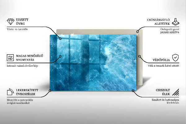 Posavaso de vidrio para velas funerarias Agua azul