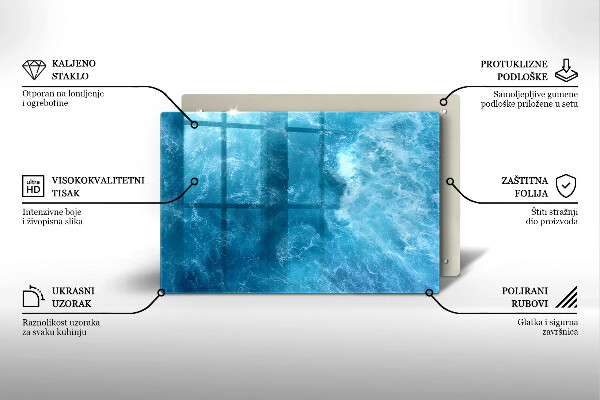 Posavaso de vidrio para velas funerarias Agua azul