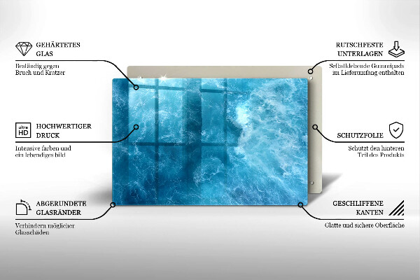 Posavaso de vidrio para velas funerarias Agua azul