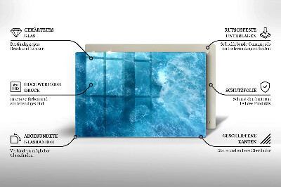 Posavaso de vidrio para velas funerarias Agua azul