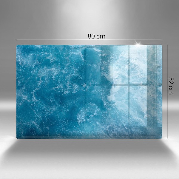 Posavaso de vidrio para velas funerarias Agua azul