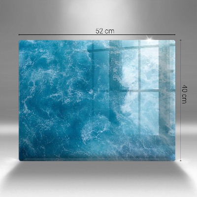 Posavaso de vidrio para velas funerarias Agua azul