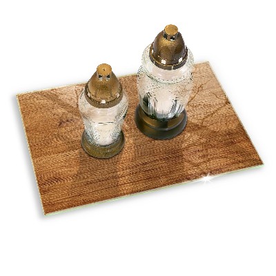 Posavaso de cristal para velas funerarias Textura de tablero de madera