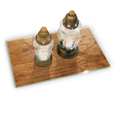 Posavaso de cristal para velas funerarias Textura de tablero de madera