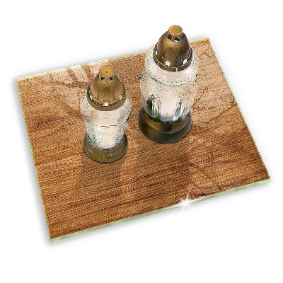 Posavaso de cristal para velas funerarias Textura de tablero de madera