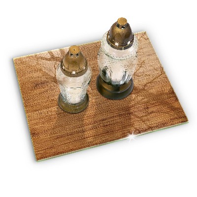 Posavaso de cristal para velas funerarias Textura de tablero de madera