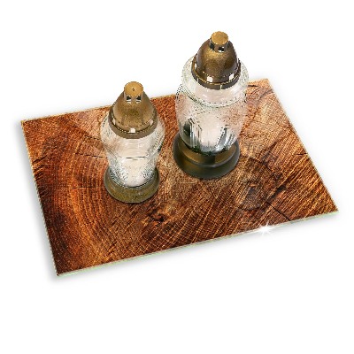 Posavaso de vidrio para velas Anillos de madera de los árboles